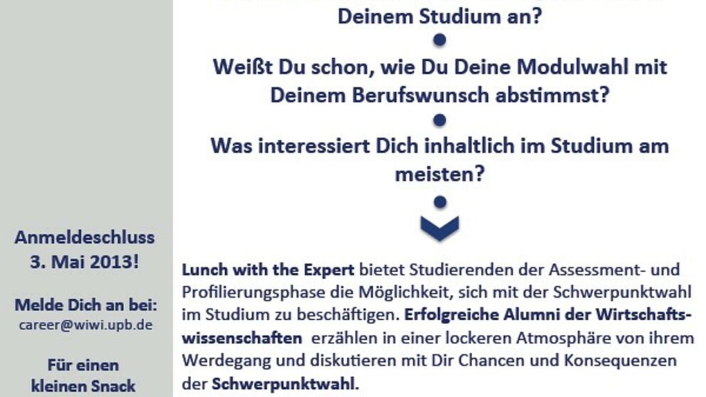 Plakat: Lunch with the Expert 2013