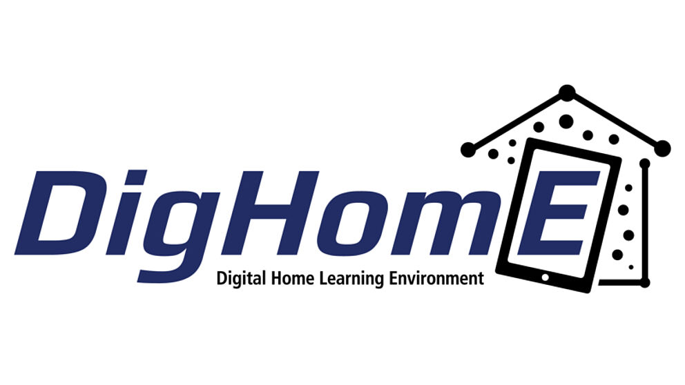 Logo des Projekts DigHomE (Digital Home Learning Environment: Gelingensbedingungen elterlicher Unterstützung bei der informationsorientierten Internetnutzung)