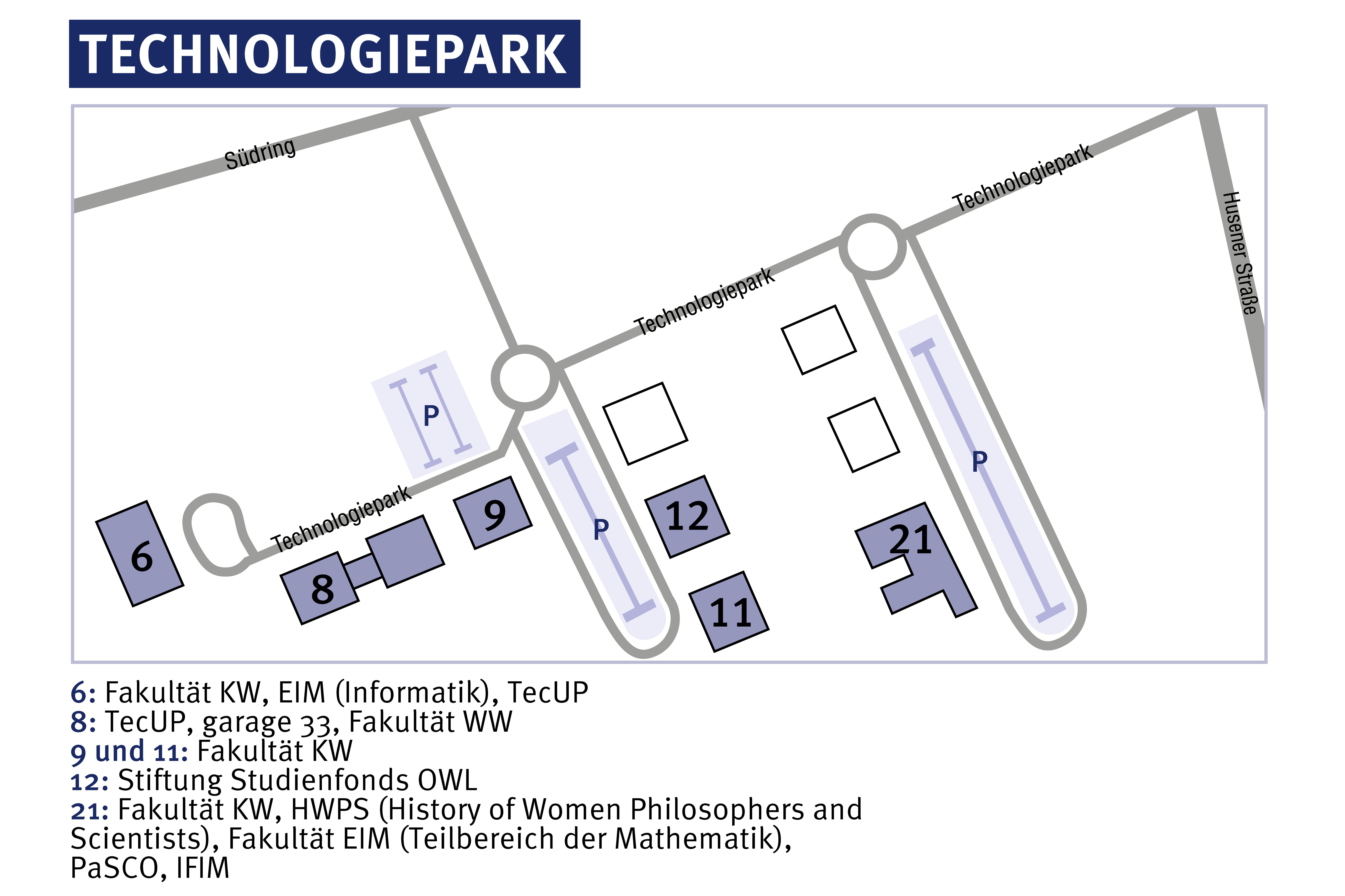 Wegweiser Technologiepark (Stand: Mai 2022), Link auf gro?es Bild